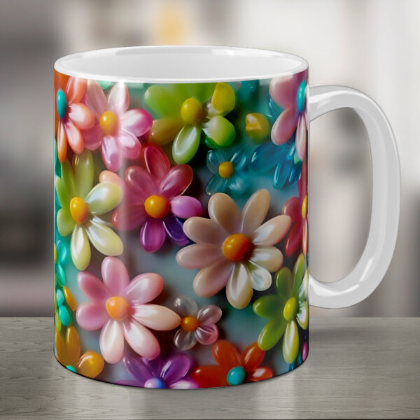 3D Flowers Printed Mug