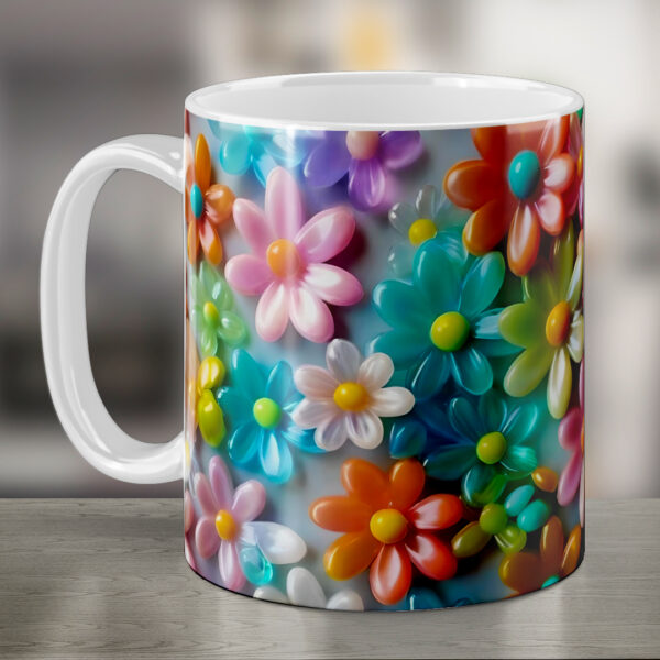 3D Flowers Printed Mug