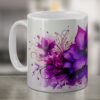 Purple Flower Printed  Mug