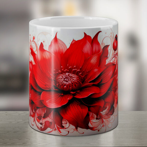 Red Flower Printed Mug